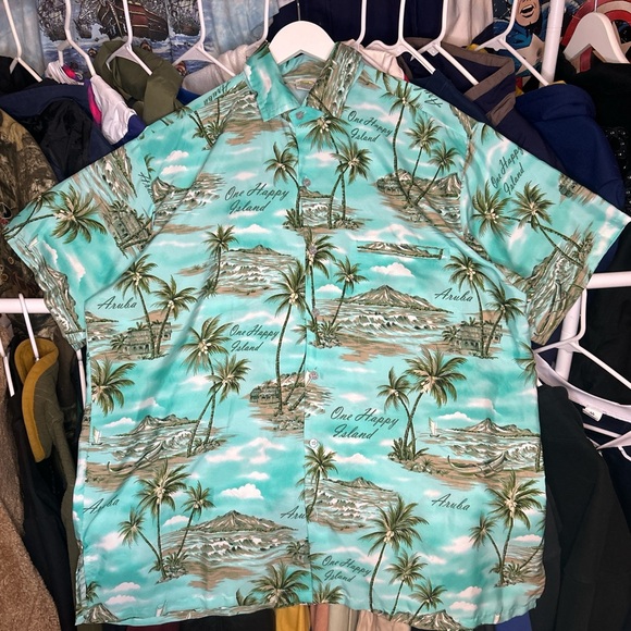 Vintage Other - Vintage 90s Aruba Hawaiian All Over Print Button Shirt XL